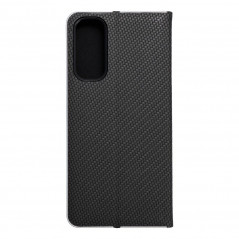 Samsung Galaxy A05s Portefeuilles LUNA Book Carbon Fibre de carbone, Élégant  Noir