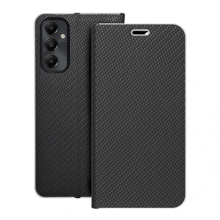 Samsung Galaxy A05s Portefeuilles LUNA Book Carbon Fibre de carbone, Élégant  Noir