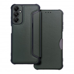 Samsung Galaxy A05s Portefeuilles Razor Book Fibre de carbone, Modèle de carbone  Vert foncé