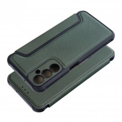Samsung Galaxy A05s Portefeuilles Razor Book Fibre de carbone, Modèle de carbone  Vert foncé