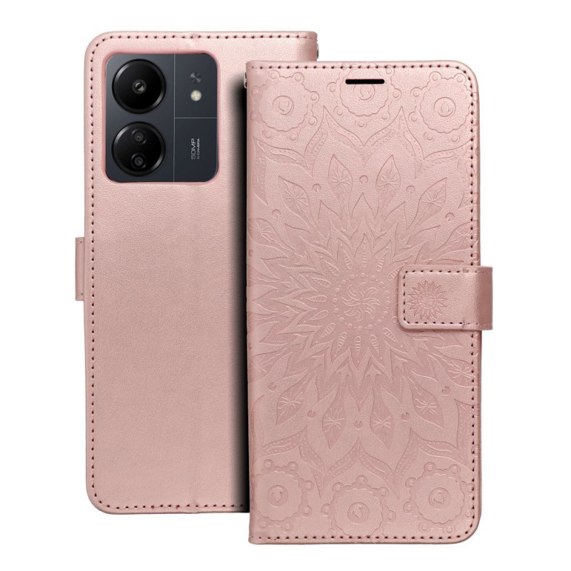 XIAOMI Redmi 13C Portefeuilles MEZZO Book Mandala  Or rose