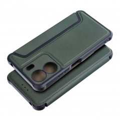 XIAOMI Redmi 13C Portefeuilles Razor Book Fibre de carbone, Modèle de carbone  Vert foncé