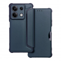 XIAOMI Redmi Note 13 5G Portefeuilles Razor Book Fibre de carbone, Modèle de carbone  Bleu