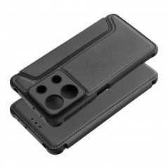 XIAOMI Redmi Note 13 5G Portefeuilles Razor Book Fibre de carbone, Modèle de carbone  Noir