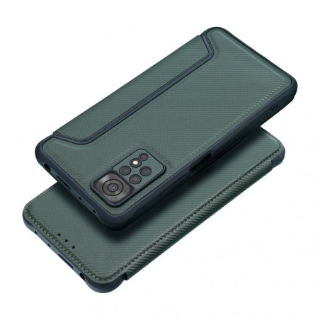 XIAOMI Redmi Note 13 Pro Plus 5G Portefeuilles Razor Book Fibre de carbone, Modèle de carbone  Vert foncé