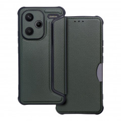 XIAOMI Redmi Note 13 Pro Plus 5G Portefeuilles Razor Book Fibre de carbone, Modèle de carbone  Vert foncé