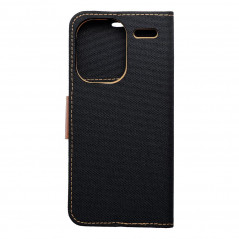 XIAOMI Redmi Note 13 Pro Plus 5G Portefeuilles Canvas Book Noir