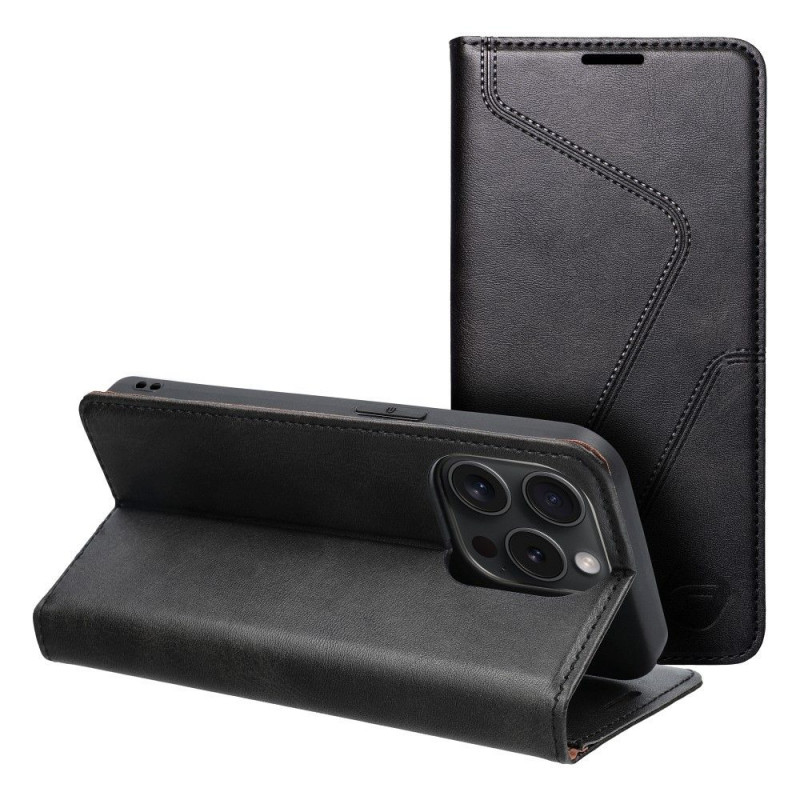 Apple iPhone 15 Pro Portefeuilles Forcell F-PROTECT RFID Blocker Book Élégant  Noir