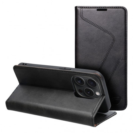 Apple iPhone 15 Pro Portefeuilles Forcell F-PROTECT RFID Blocker Book Élégant  Noir
