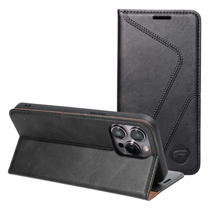 Apple iPhone 14 Portefeuilles Forcell F-PROTECT RFID Blocker Book Élégant  Noir