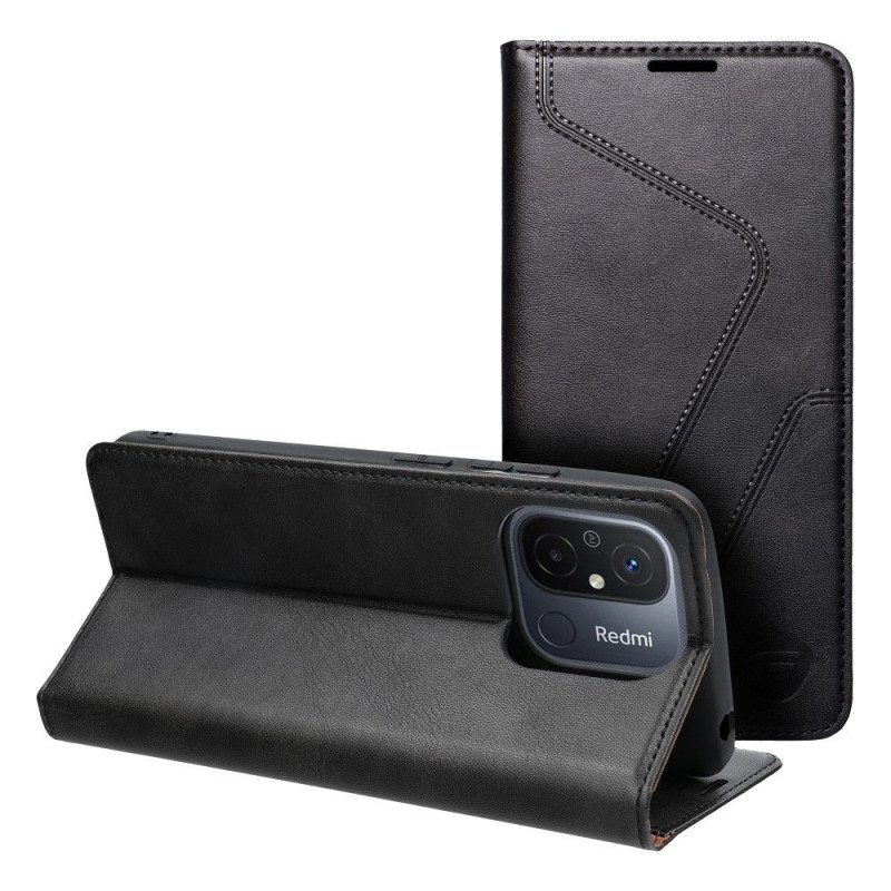 XIAOMI Redmi 12C Portefeuilles Forcell F-PROTECT RFID Blocker Book Élégant  Noir