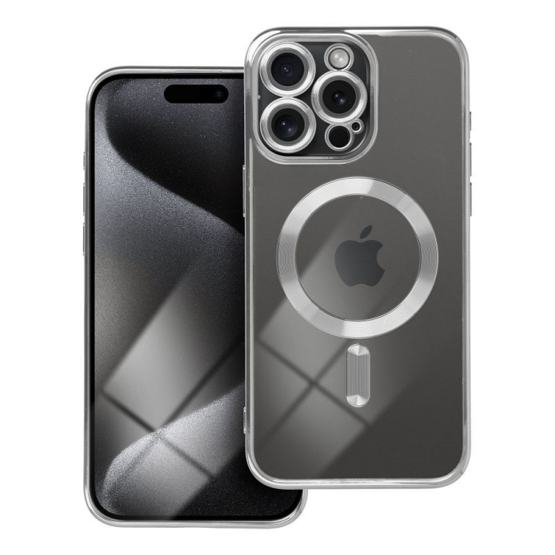 Apple iPhone 15 Pro Coque Electro Mag MagSAFE  Argenté