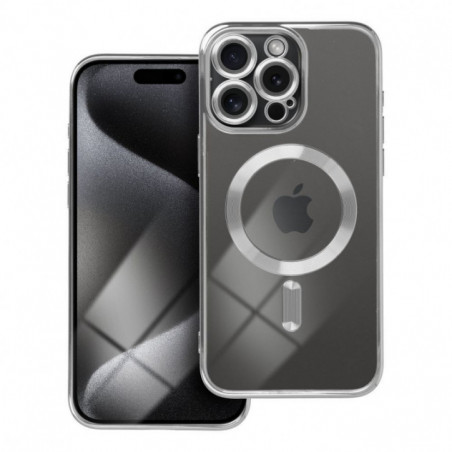 Apple iPhone 15 Pro Coque Electro Mag MagSAFE  Argenté