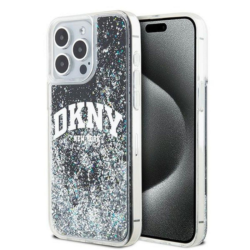 Apple iPhone 13 Pro Max Coque DKNY Liquid Glitters Arch Logo Noir