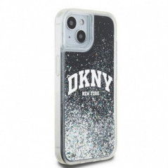 Apple iPhone 15 Plus Coque DKNY Liquid Glitters Arch Logo Noir