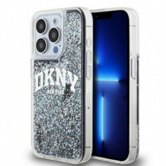 Apple iPhone 15 Pro Coque DKNY Liquid Glitters Arch Logo Noir
