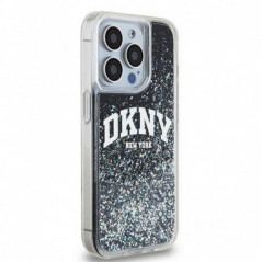 Apple iPhone 15 Pro Coque DKNY Liquid Glitters Arch Logo Noir