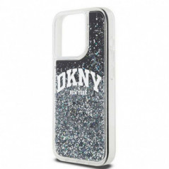 Apple iPhone 15 Pro Coque DKNY Liquid Glitters Arch Logo Noir