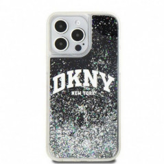 Apple iPhone 15 Pro Max Coque DKNY Liquid Glitters Arch Logo Noir