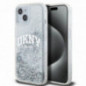 Apple iPhone 15 Coque DKNY Liquid Glitters Arch Logo Blanc
