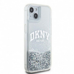 Apple iPhone 15 Coque DKNY Liquid Glitters Arch Logo Blanc