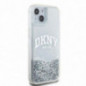 Apple iPhone 15 Coque DKNY Liquid Glitters Arch Logo Blanc