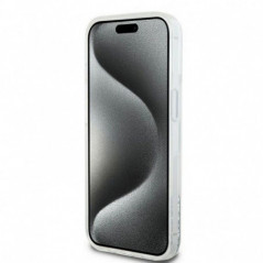Apple iPhone 15 Coque DKNY Liquid Glitters Arch Logo Blanc