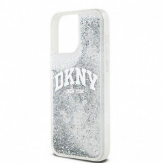 Apple iPhone 15 Pro Max Coque DKNY Liquid Glitters Arch Logo Blanc