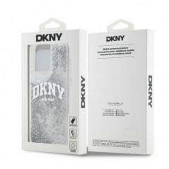 Apple iPhone 15 Pro Max Coque DKNY Liquid Glitters Arch Logo Blanc