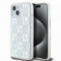 Apple iPhone 15 Coque DKNY Liquid Glitters Checkered Pattern Blanc