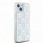 Apple iPhone 15 Coque DKNY Liquid Glitters Checkered Pattern Blanc