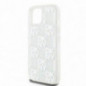 Apple iPhone 15 Coque DKNY Liquid Glitters Checkered Pattern Blanc