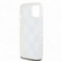 Apple iPhone 15 Coque DKNY Liquid Glitters Checkered Pattern Blanc