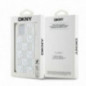 Apple iPhone 15 Coque DKNY Liquid Glitters Checkered Pattern Blanc