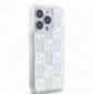 Apple iPhone 15 Pro Coque DKNY Liquid Glitters Checkered Pattern Blanc