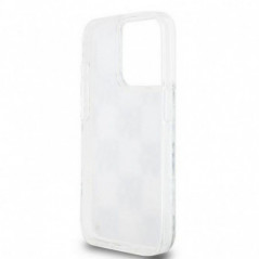 Apple iPhone 15 Pro Coque DKNY Liquid Glitters Checkered Pattern Blanc