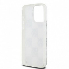 Apple iPhone 15 Pro Max Coque DKNY Liquid Glitters Checkered Pattern Blanc