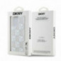 Apple iPhone 15 Pro Max Coque DKNY Liquid Glitters Checkered Pattern Blanc