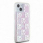 Apple iPhone 15 Coque DKNY Liquid Glitters Checkered Pattern Rose