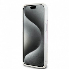 Apple iPhone 15 Coque DKNY Liquid Glitters Checkered Pattern Rose
