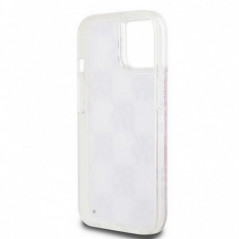 Apple iPhone 15 Coque DKNY Liquid Glitters Checkered Pattern Rose