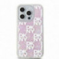 Apple iPhone 15 Pro Coque DKNY Liquid Glitters Checkered Pattern Rose