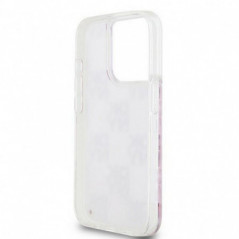 Apple iPhone 15 Pro Coque DKNY Liquid Glitters Checkered Pattern Rose