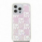 Apple iPhone 15 Pro Max Coque DKNY Liquid Glitters Checkered Pattern Rose