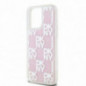 Apple iPhone 15 Pro Max Coque DKNY Liquid Glitters Checkered Pattern Rose