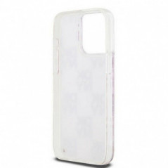 Apple iPhone 15 Pro Max Coque DKNY Liquid Glitters Checkered Pattern Rose