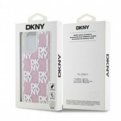 Apple iPhone 15 Pro Max Coque DKNY Liquid Glitters Checkered Pattern Rose