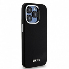 Apple iPhone 14 Pro Coque DKNY Silicone Horizontal Metal Logo MagSAFE  Noir