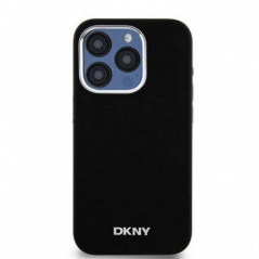 Apple iPhone 14 Pro Coque DKNY Silicone Horizontal Metal Logo MagSAFE  Noir