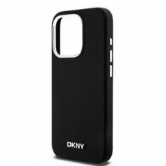 Apple iPhone 14 Pro Coque DKNY Silicone Horizontal Metal Logo MagSAFE  Noir